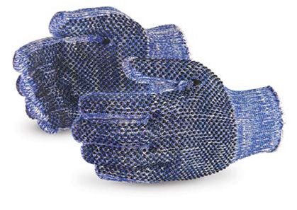 GLOVE POLY COTTON STEEL;2 SIDE DOT CUT LVL 3 LRG - Cut Resistant